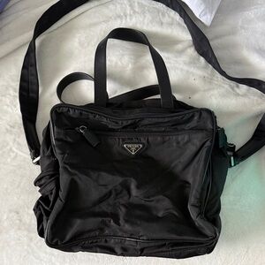 Prada Black Nylon baby diaper bag